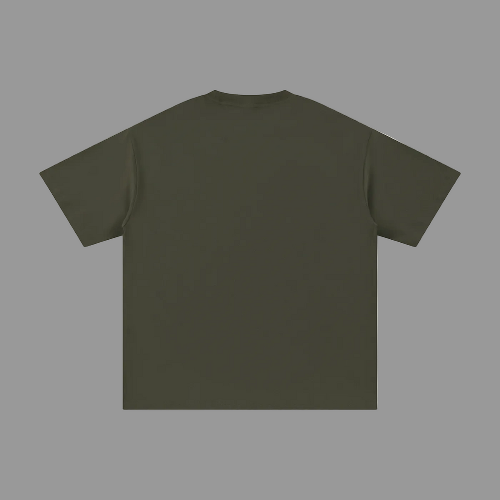 Green t-shirt on a gray background