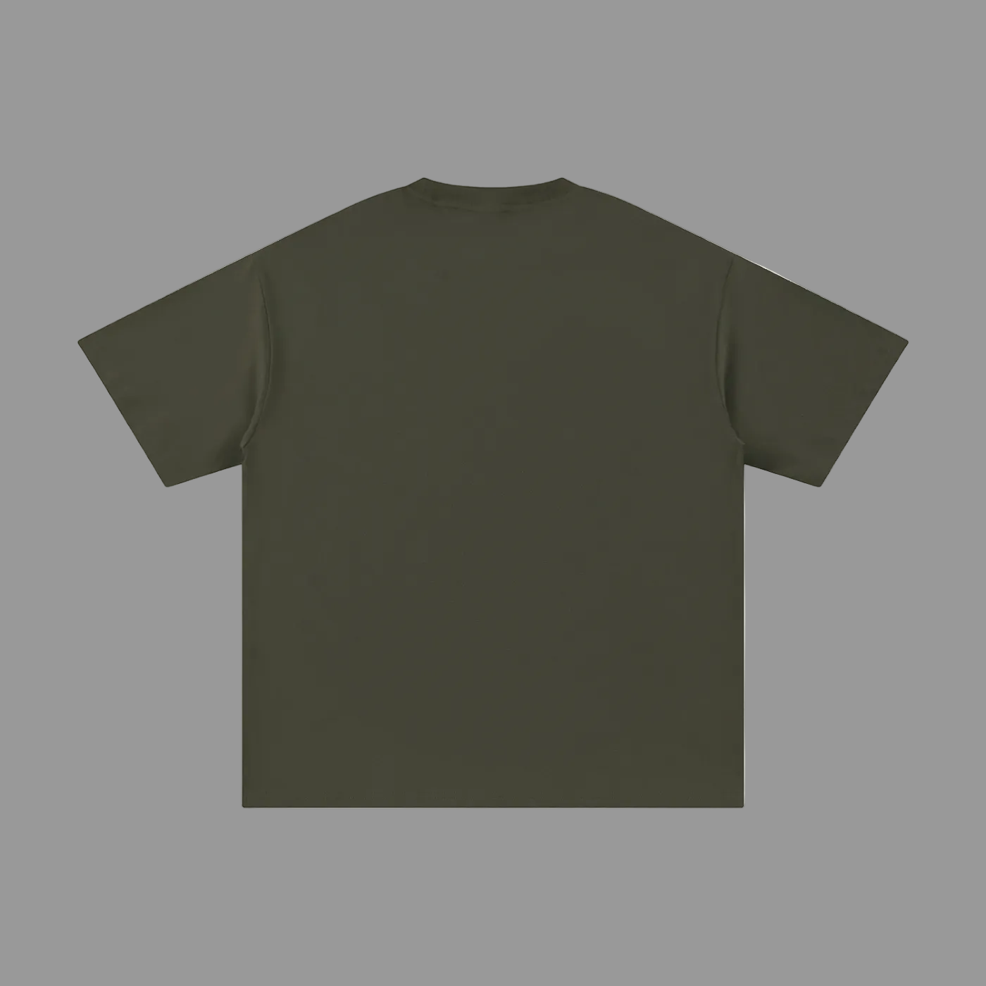 Green t-shirt on a gray background
