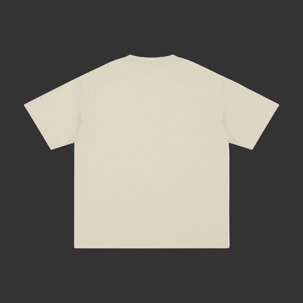 Beige t-shirt on a gray background