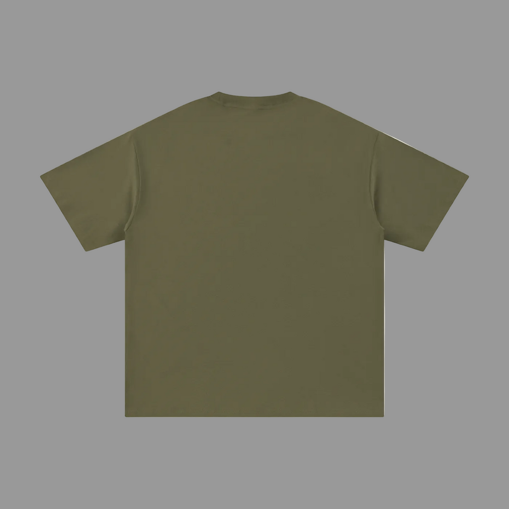 Green t-shirt on a gray background
