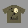 Black t-shirt with a graphic design and 'Afterlife' text on a gray background