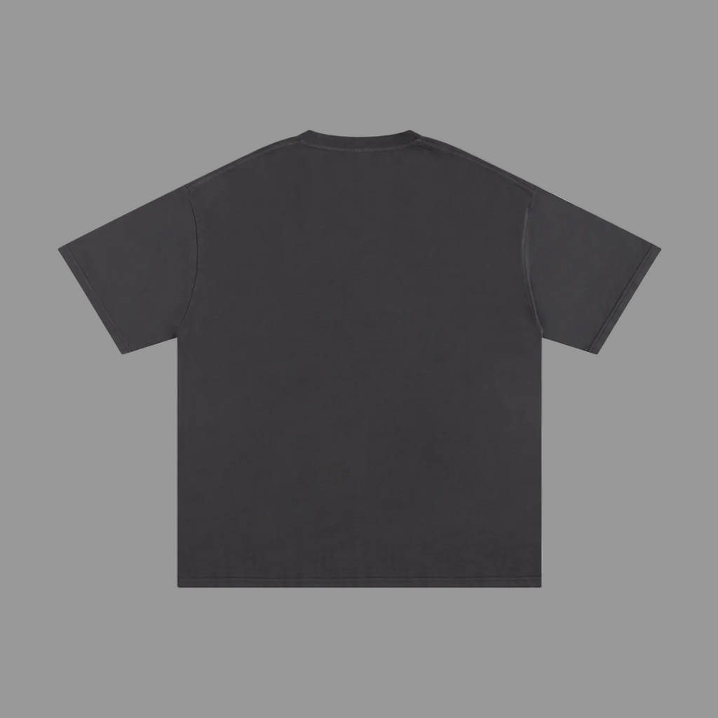 Dark gray t-shirt on a gray background