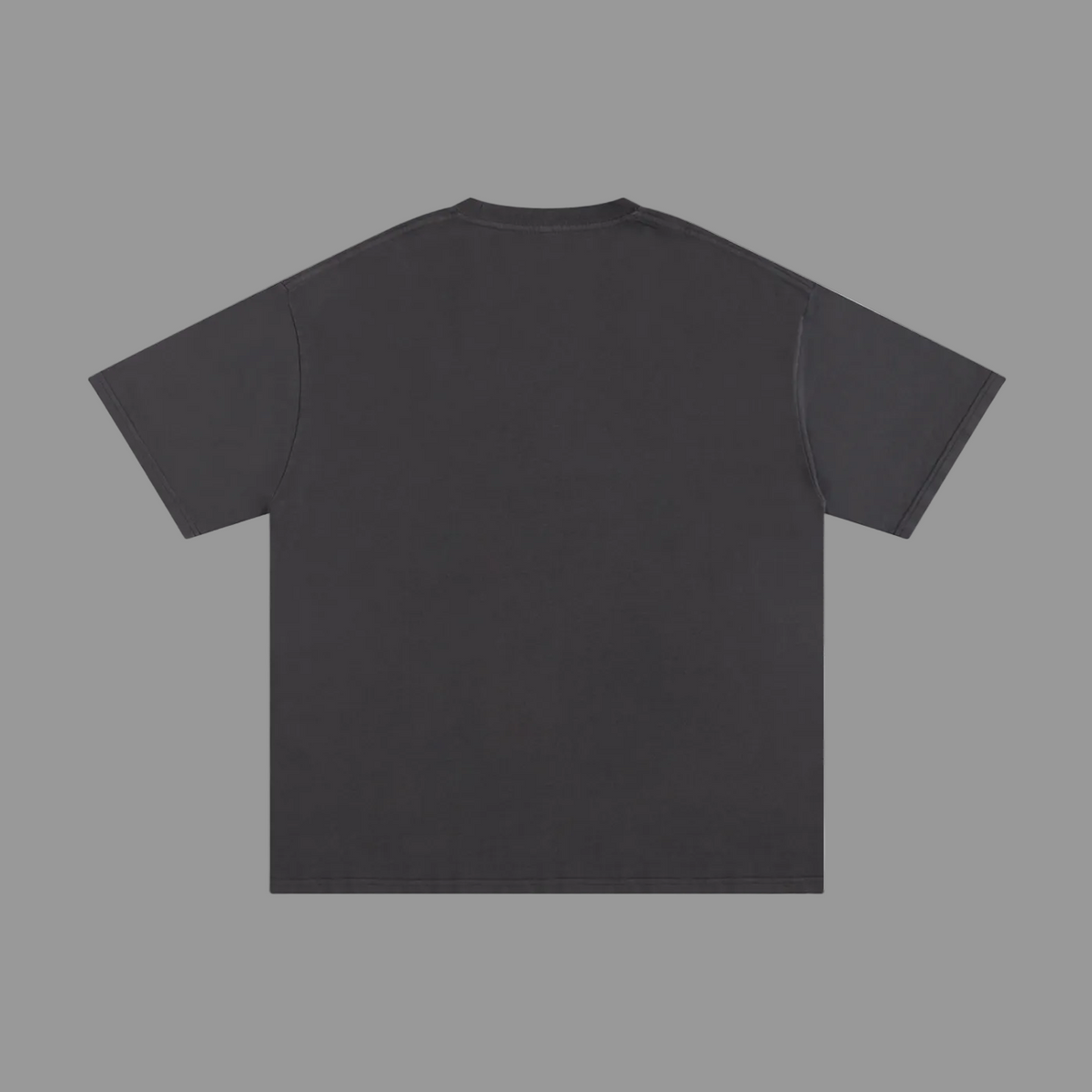 Dark gray t-shirt on a gray background