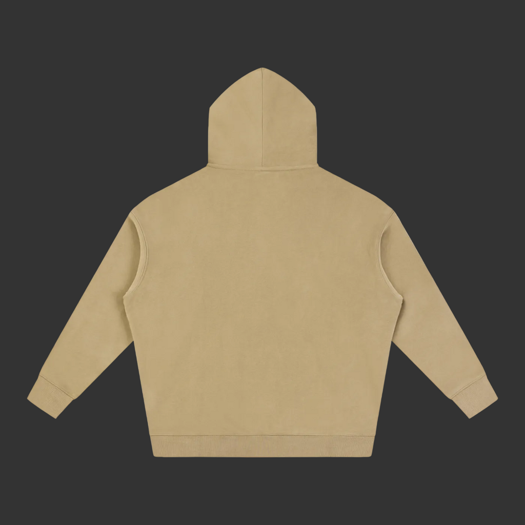 Khaki hoodie on a gray background
