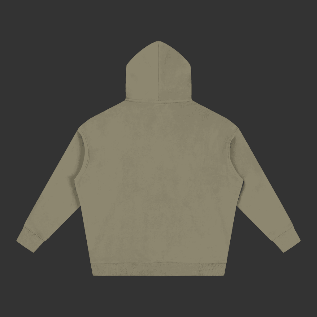 Khaki hoodie on a gray background