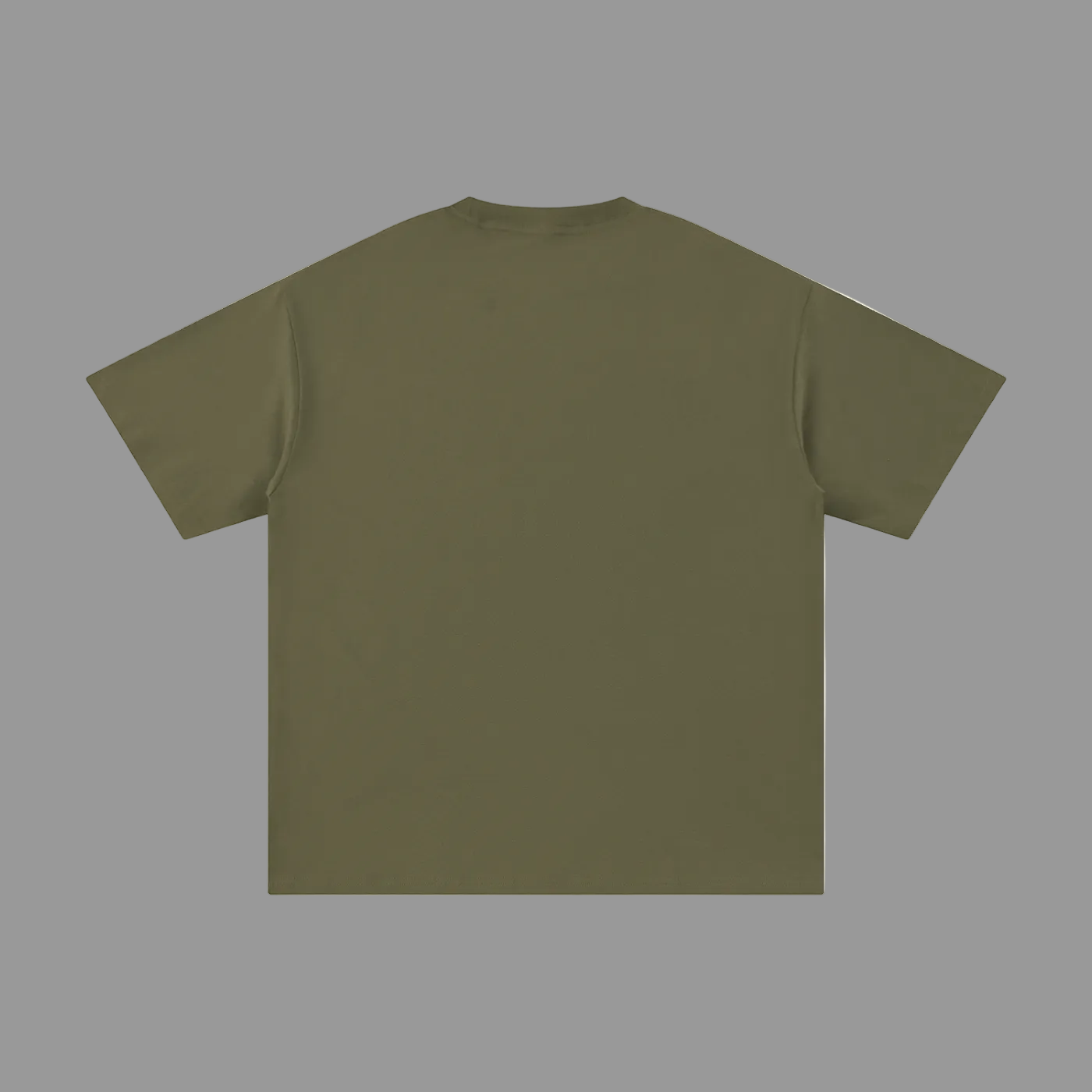 Green t-shirt on a gray background