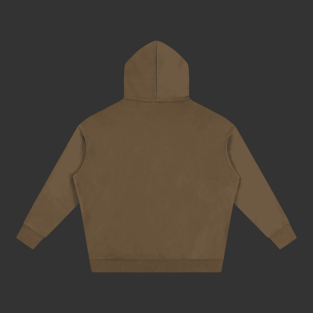 Brown hoodie on a gray background