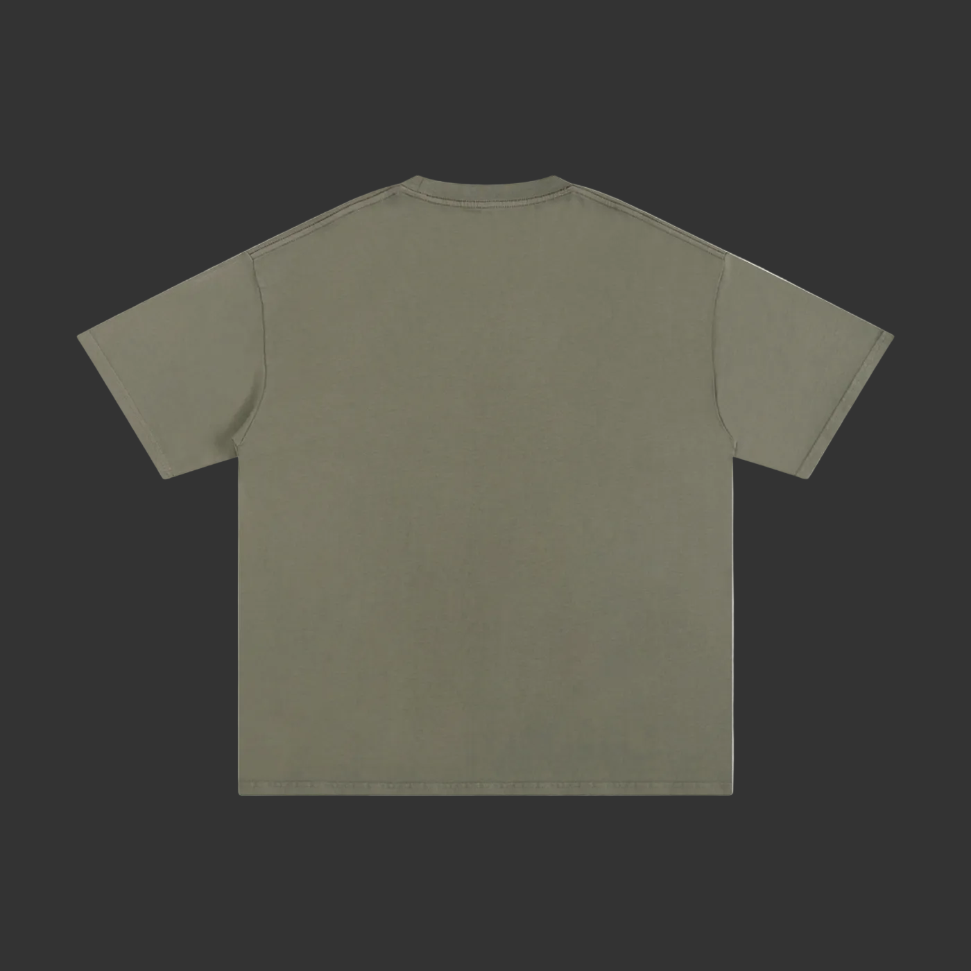 Plain green t-shirt on a gray background