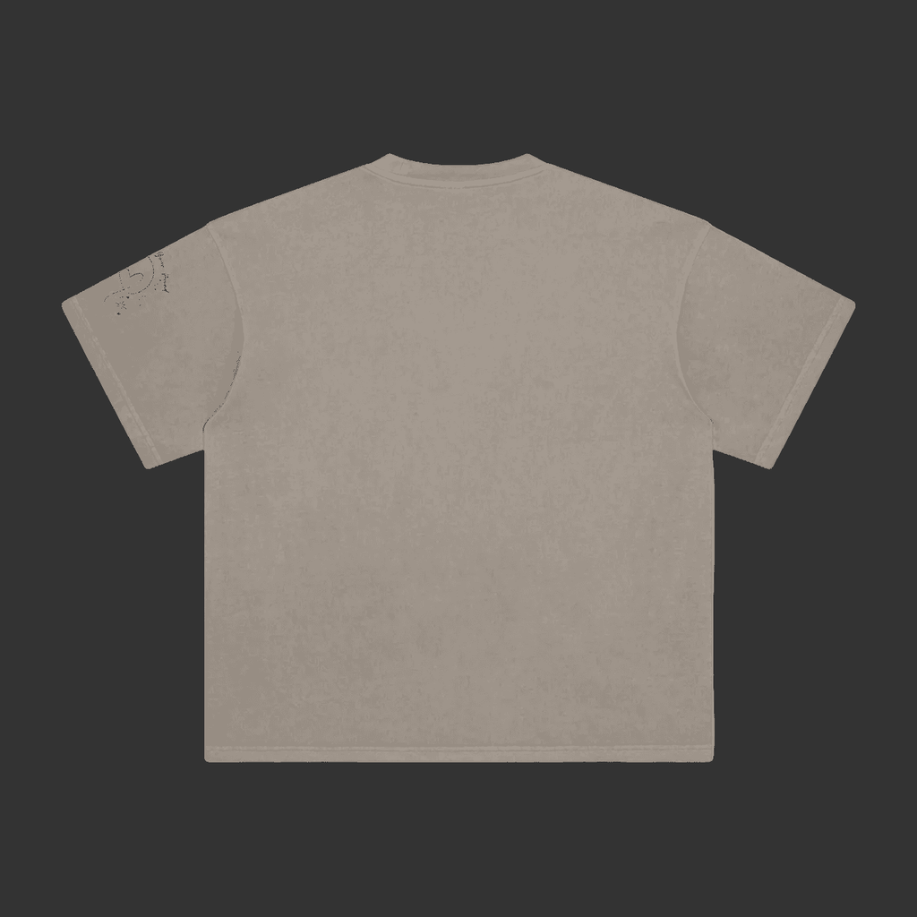 Beige t-shirt on a gray background
