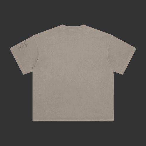 Beige t-shirt on a gray background