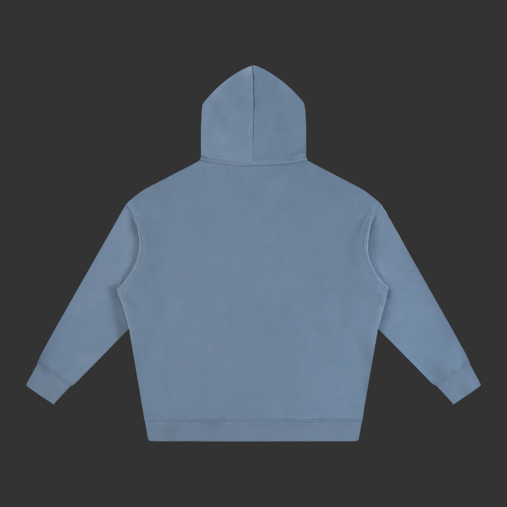 Blue hoodie on a gray background