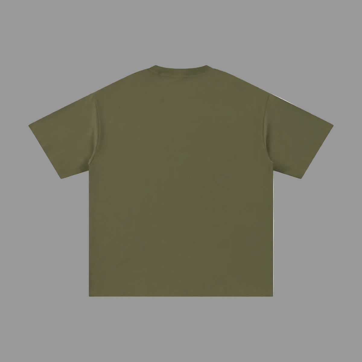 Green t-shirt on a gray background