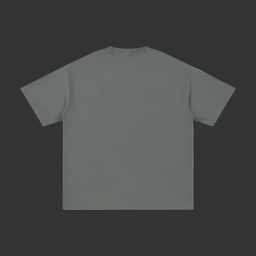 Plain gray t-shirt on a gray background