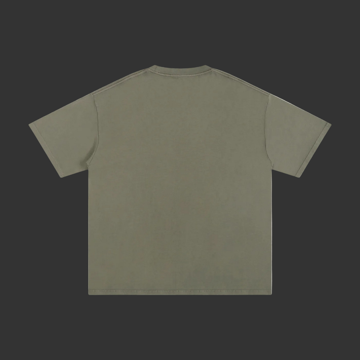 Plain green t-shirt on a gray background