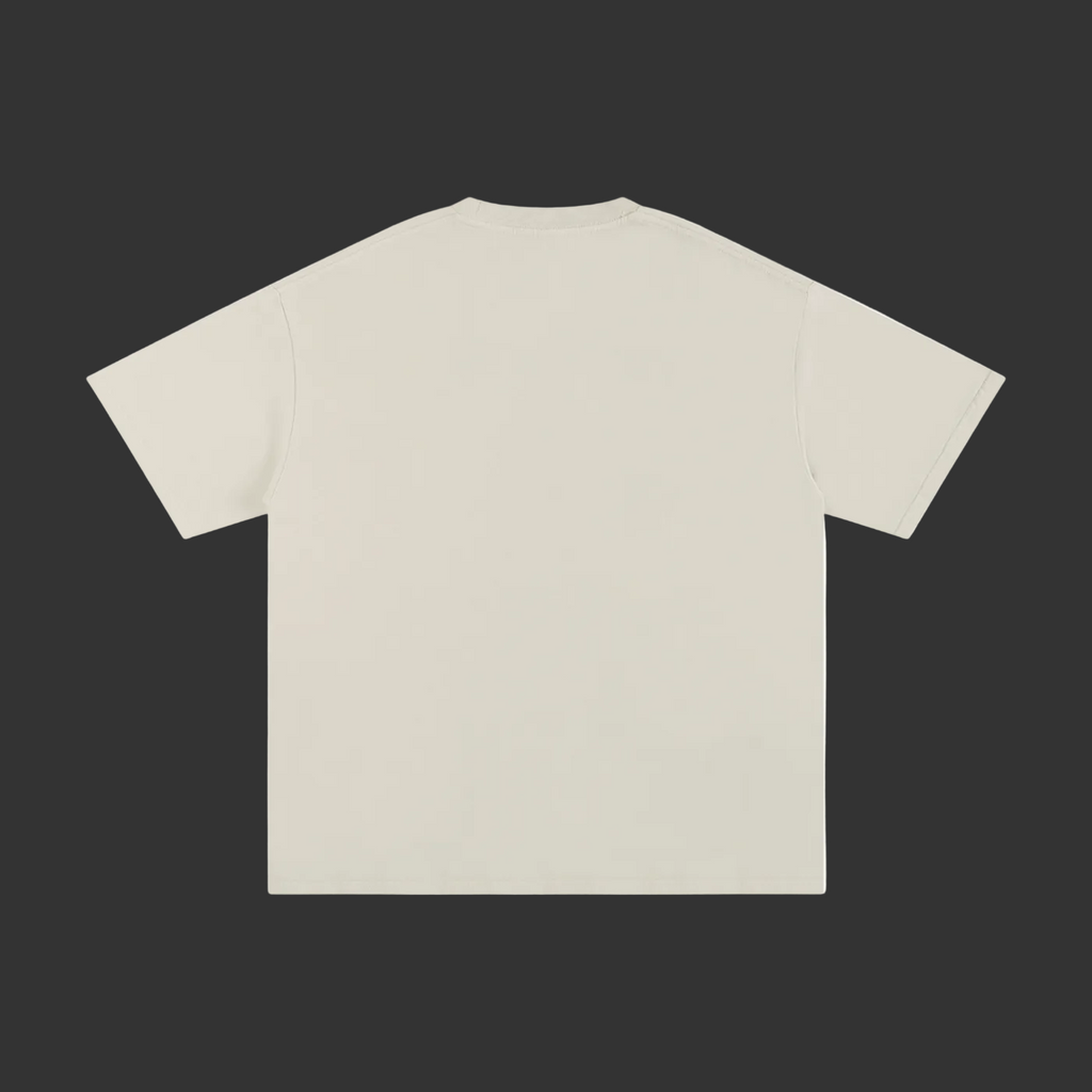 Beige t-shirt on a gray background
