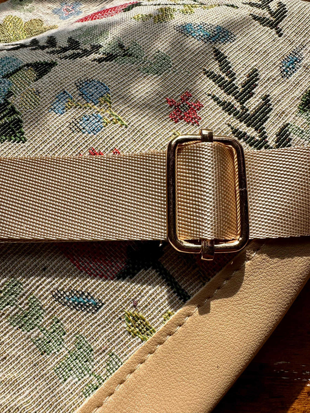 Women’s Bohemian Bag| Embroidered Crossbody Bag - Multicolor Floral Design with Adjustable Strap