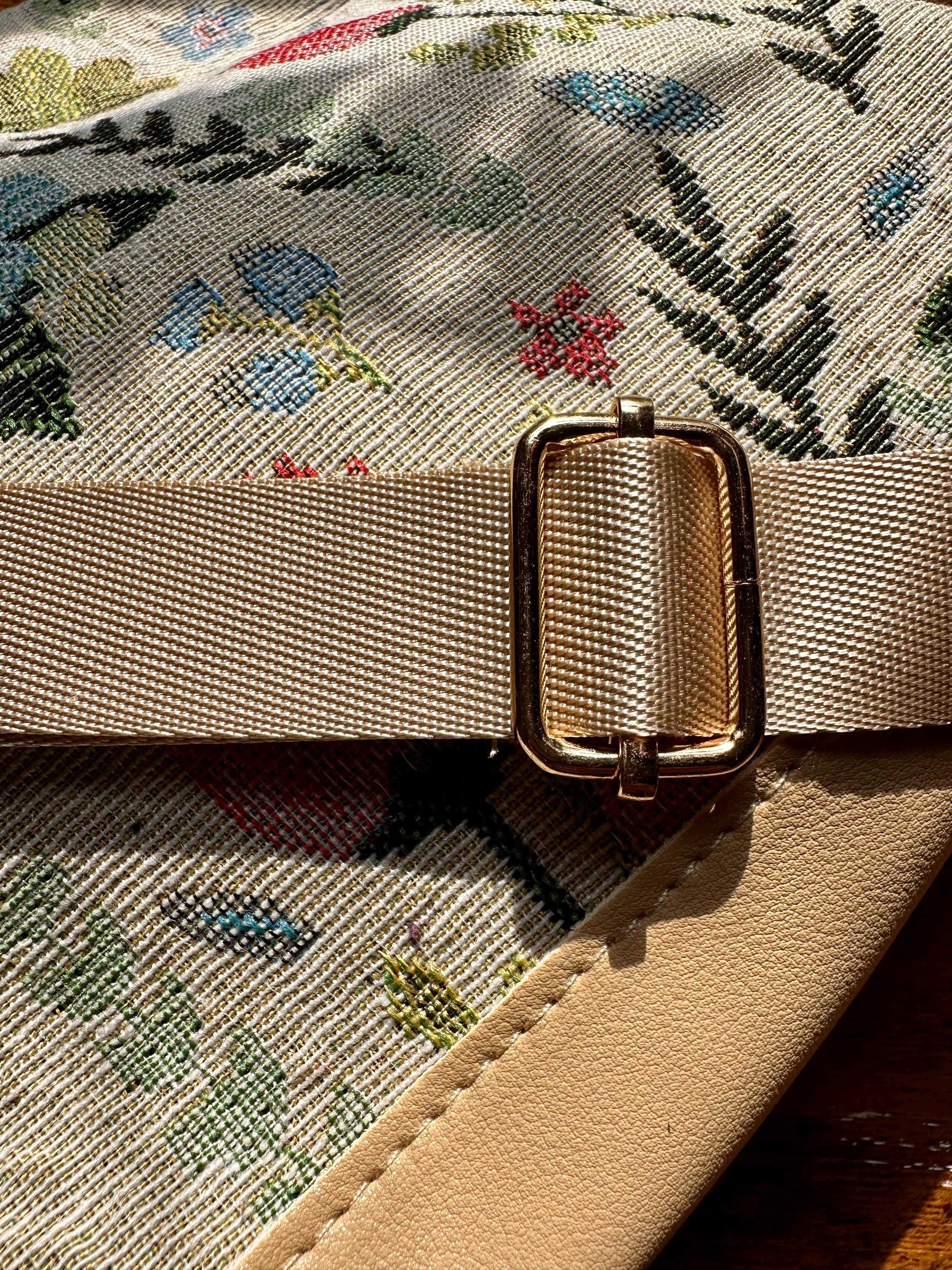 Women’s Bohemian Bag| Embroidered Crossbody Bag - Multicolor Floral Design with Adjustable Strap