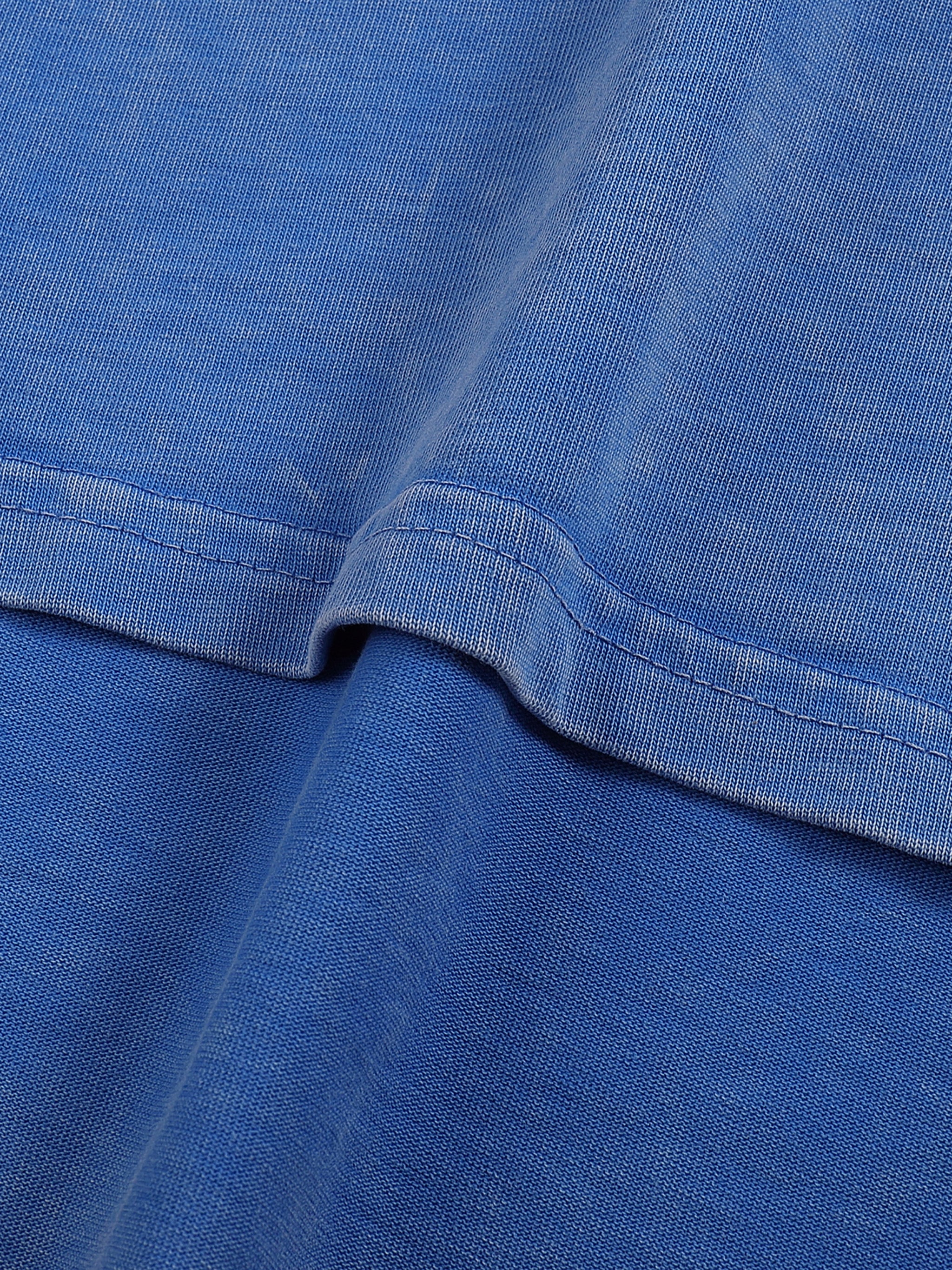 Close-up of a blue fabric texture